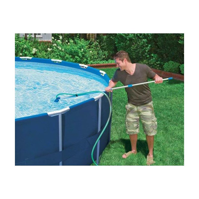 Intex Swimming Pool Kit w/ Vacuum Skimmer, Pole, & Debris Round Cover Tarp, 2 of 7