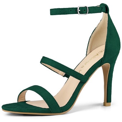 Allegra K Women's Open Toe Triple Straps Buckle Closure Stiletto High Heels
