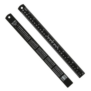 Unique Bargains Aluminum Alloy Rulers with Centimeters Millimeters Inches and Conversion Table 2 Pcs - 1 of 4