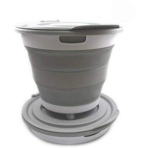 SAMMART 66L(17.4 Gallon) Collapsible Plastic Garbage Bin with Wheels & Removable Lid, Water Capacity 56L(14.8 Gallon) - 1 of 4