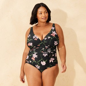 Women's Waist Detail Surplice Full Coverage One Piece Swimsuit - Shade & Shore™ - 1 of 3