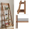 Alaterre Furniture 4-Tier Wood Ladder Bookshelf, Walnut - 2 of 4