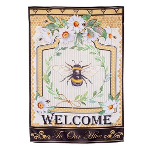 Evergreen Humble Bee Suede Garden Flag 12 x 18 Inches Indoor Outdoor Decor - 1 of 2