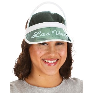 HalloweenCostumes.com One Size   Las Vegas Green Visor Accessory, White/Green - 1 of 3
