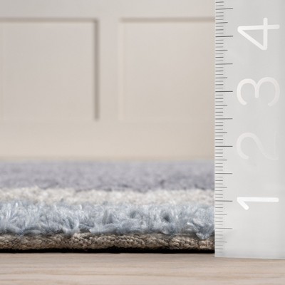 Gray Colorblocked Handmade Wool 8' x 10' Area Rug