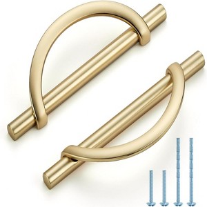 10 Pack Brushed Gold Cabinet Pulls 5 Inch(128MM) Hole Centers Kitchen Cabinet Handles Hardware Kitchen Handles - 1 of 4