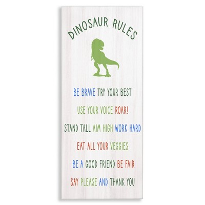 Stupell Industries Dinosaur Rules Kids List, 20" x 48"