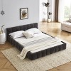 Queen Size Platform Bed with Chenille Upholstered Headboard, Low Profile Grounded Design Frame Bed for Bedroom-Baofuwish - 3 of 4