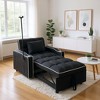 MAYEERTY 2-in-1 Covertible Sofa Bed with Pull Out Bed Modern Double Sleeper Sofa Adjustable Sleeper Bed for Living Room Black - 3 of 4