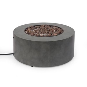 Wellington Outdoor 40000 BTU Circular Fire Pit with Concrete Finish - Christopher Knight Home - 1 of 4