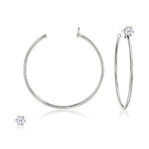 Ross-Simons Italian .50 ct. t.w. CZ Jewelry Set: Stud Earrings and Hoop Jackets in Sterling Silver - 1 of 4