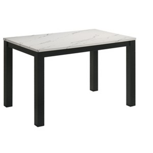 Sapphtopaz Rectangular Dining Table Wooden Home and Kitchen Table with Faux Marble Finish Tabletop Dining Room Table for Kitchen,Living Room - 1 of 4