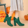 Allegra K Women's Round Toe Bow Decor Chunky Heel Ankle Boots - 2 of 4
