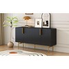 NicBex Decorative Storage Cabinet, Metal Handle 4-Door Sideboard Buffet Cabinet with Storage Pantry Cabinet for Kitchen, Living Room, Entryway - 4 of 4