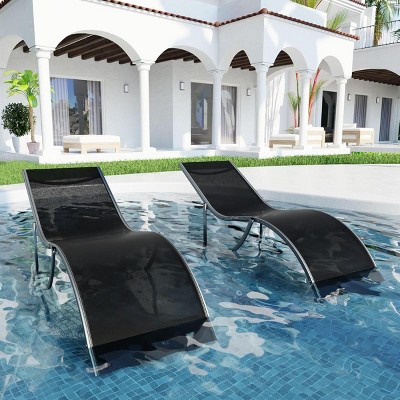Patio Lounge Chair Set of 2 ¨C All-Weather Sunbeds for Backyard, Garden, Balcony, Heavy Dutys & Relaxing