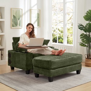 NicBex Modern Oversized Armrest Sofa Futon Couch with Ottoman&Rotating Table,Comfy Sleeper Sofa for Living Room,Apartment - 1 of 4