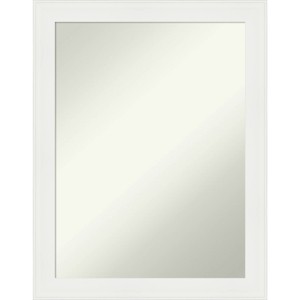 22" x 28" Non-Beveled Vanity White Narrow Wall Mirror - Amanti Art: Modern Rectangular, Wall Mounted - 1 of 4