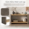 Classic Vintage Industrial Console Table, Minimalist Design with Premium Wood Veneer & Distressed Finish - 3 of 4