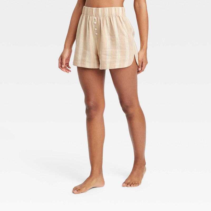 Women's Linen Blend Pajama Shorts - Stars Above™, 1 of 8