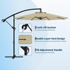 10FT Patio Cantilever Umbrella with Cross Base, Outdoor Umbrellas with Infinite Tilt and Crank Lift, Fade Resistant Canopy for Patio Backyard Pool - 3 of 4