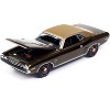 1971 Dodge Challenger R/T Dark Gold Metallic with Gold Vinyl Roof "Mecum Auctions" 1/64 Diecast Model Car by Auto World - 3 of 3