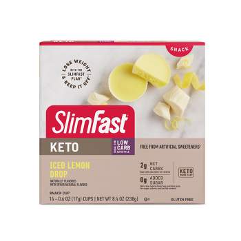 SlimFast Keto Fat Bomb Snack Cup - Iced Lemon Drop - 14ct