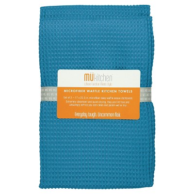 2pk Cotton Waffle Terry Kitchen Towels Dark Blue - Threshold™ : Target