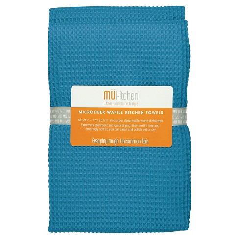 2pk Waffle Microfiber Kitchen Towel - Mu Kitchen : Target