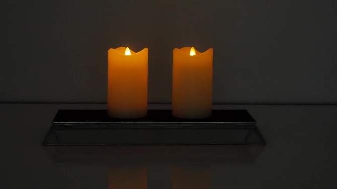 2pk 5&#34; x 3&#34; LED Flickering Flame Candle Cream - Threshold&#8482;, 2 of 12, play video