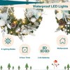 Pre-strung Christmas light garland, silver and white glowing Christmas garland, suitable for front doors, fireplaces, and indoor/outdoor decoration. - 2 of 4
