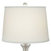 360 Lighting Karl Modern Table Lamps Set of 2 with Round Risers 29" Tall Brushed Nickel USB and AC Power Outlet in Base White Shade for Bedroom House - 2 of 4