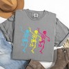 Simply Sage Market Three Skeletons Dancing Neon Garment Dyed Tee - 3 of 4