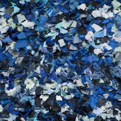 Navy and Multicolor Rectangular Synthetic Shag Area Rug, 8' x 10'