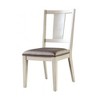 Royal Hampton Side Dining Chair Set of 2, Faceted Panel Back, White Wood, Gray - 3 of 4
