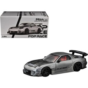 SkylinMazda RX-7 RE-Amemiya RHD Silver Met. w/Carbon Hood "Japan Minicar a Gogo Exclusive" 1/64 Diecast Model Car by Pop Race - 1 of 4