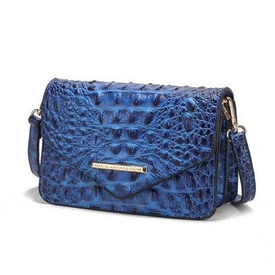 MKF Collection Vanta Women's Crossbody Croc-Embossed Saddle Handbag by Mia K