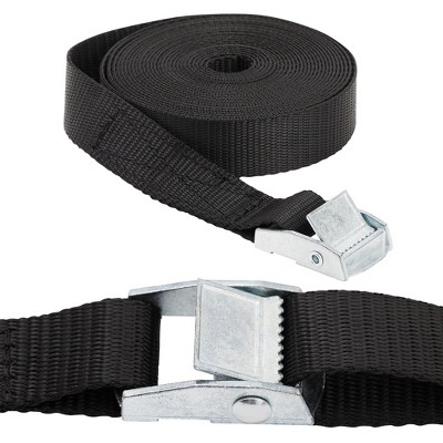 Built Industrial 5 Pack Kayak Tie Down Straps, Lashing Straps with Buckles for Bike, Luggage, and Cargo (16.4 FT, Black)