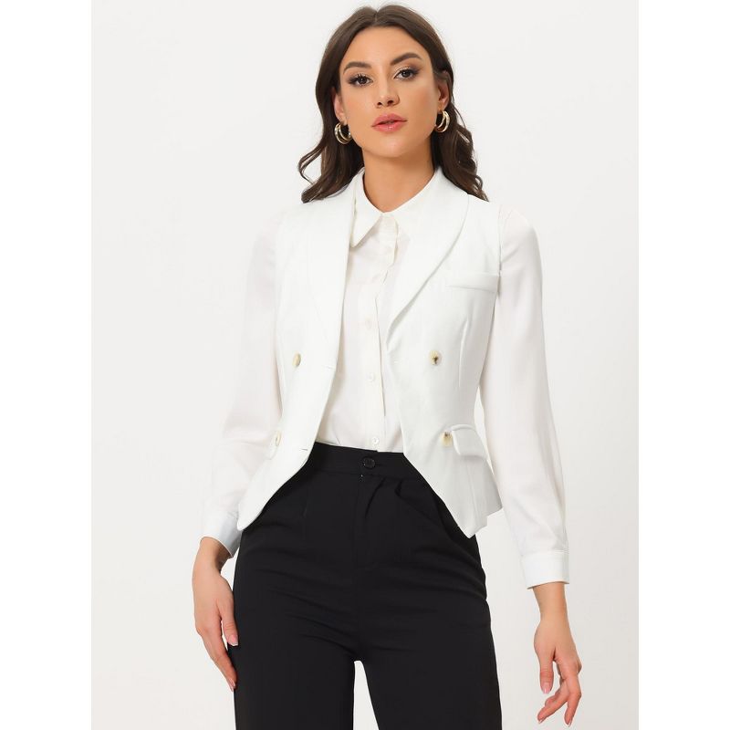 Allegra K Women's Lapel Collar Dressy Versatile Racerback Waistcoat Suit Vest, 3 of 6