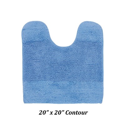 Granada Dark Blue Cotton Tufted Non-Slip Contour Bath Rug