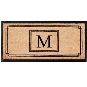 A1HC Natural Coir Monogrammed Heavy Duty Entrance Door Mat 24X48, Anti-Shed Treated Durable Doormat - 1 of 4