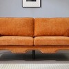 Modern Linen Chesterfield Sofa - 3-Seater with Tufted Backrest, Crystal Buttons , Copper Nailhead Trim, Solid Wood Legs - 4 of 4