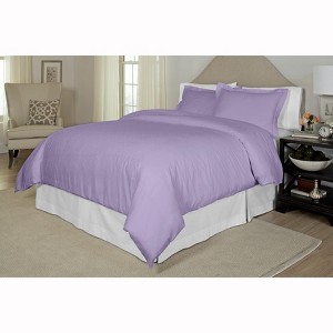 Pointehaven 300 Thread Count 100% Combed Cotton Tone on Tone Printed Sateen Duvet Set - 1 of 2