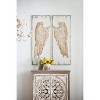 Fisfet Set of 2 Feather Wing Wall Panels with Distressed White Finish, Rectangle Hanging Wall Art, 42" x 15.5" - 3 of 4