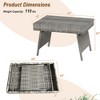 Costway Patio Folding Rattan Wicker Side Table End Coffee Table Portable Garden Mix Grey - 3 of 4