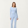 Anna-Kaci Active Women's High Waist Flare Leg Pants with Foldover Waistband and Stretch Performance Fabric - 3 of 4