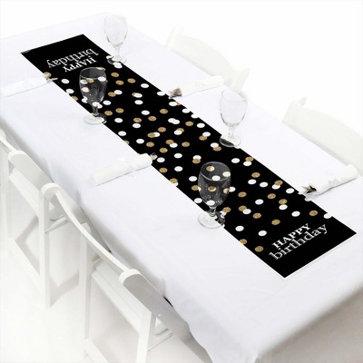 Big Dot of Happiness Adult Happy Birthday - Gold - Petite Birthday Party Paper Table Runner - 12 x 60 inches