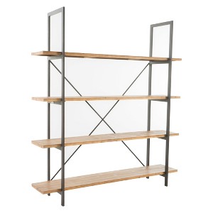 Christopher Knight Home 77" Septima 4 Shelf Antique Bookcase Antique : Industrial Style, Metal and Wood Frame, 150 lbs Capacity - 1 of 4