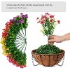 Artificial Faux Hanging Plants Flowers Basket for autumn Outdoor Outside Decoration, Fake Silk UV Sun Resistant Look Real Colorful Daisy Eucalyptus - 4 of 4