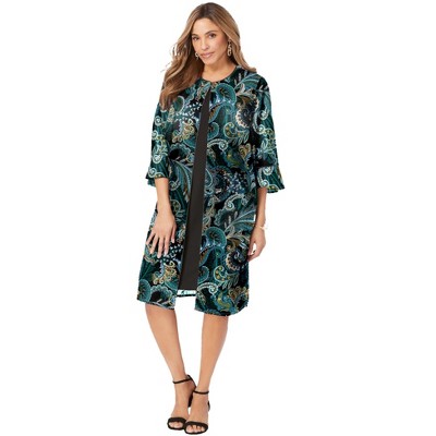 Jessica London Women's Plus Size 2-piece Duster Jacket Dress - 22 W ...