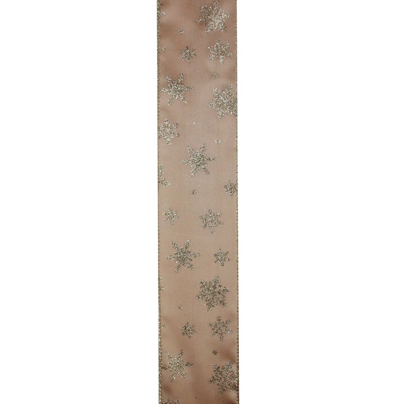 Northlight Gold Snowflakes Christmas Wired Craft Ribbon 2.5" x 10 Yards, 2 of 4